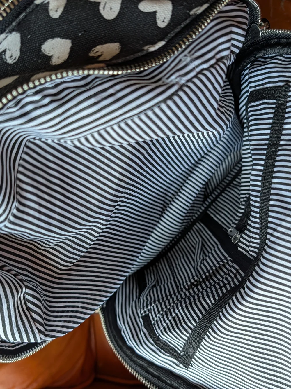 Black Heart-Print Backpack - Unbranded